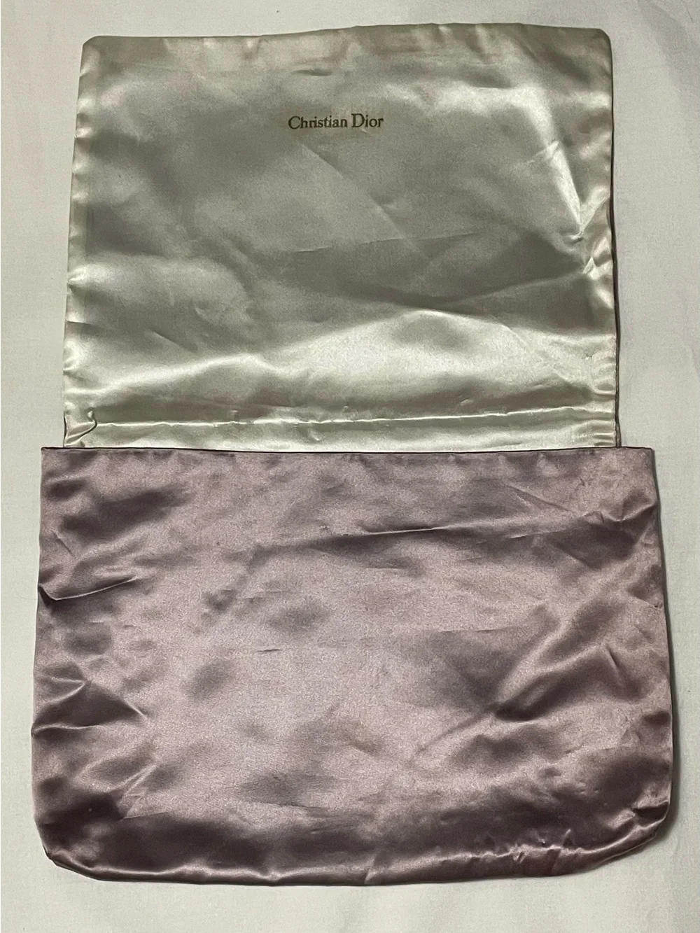 Vintage Christian Dior Mauve Satin Evening Clutch Bag (Flaws/As-Is)
